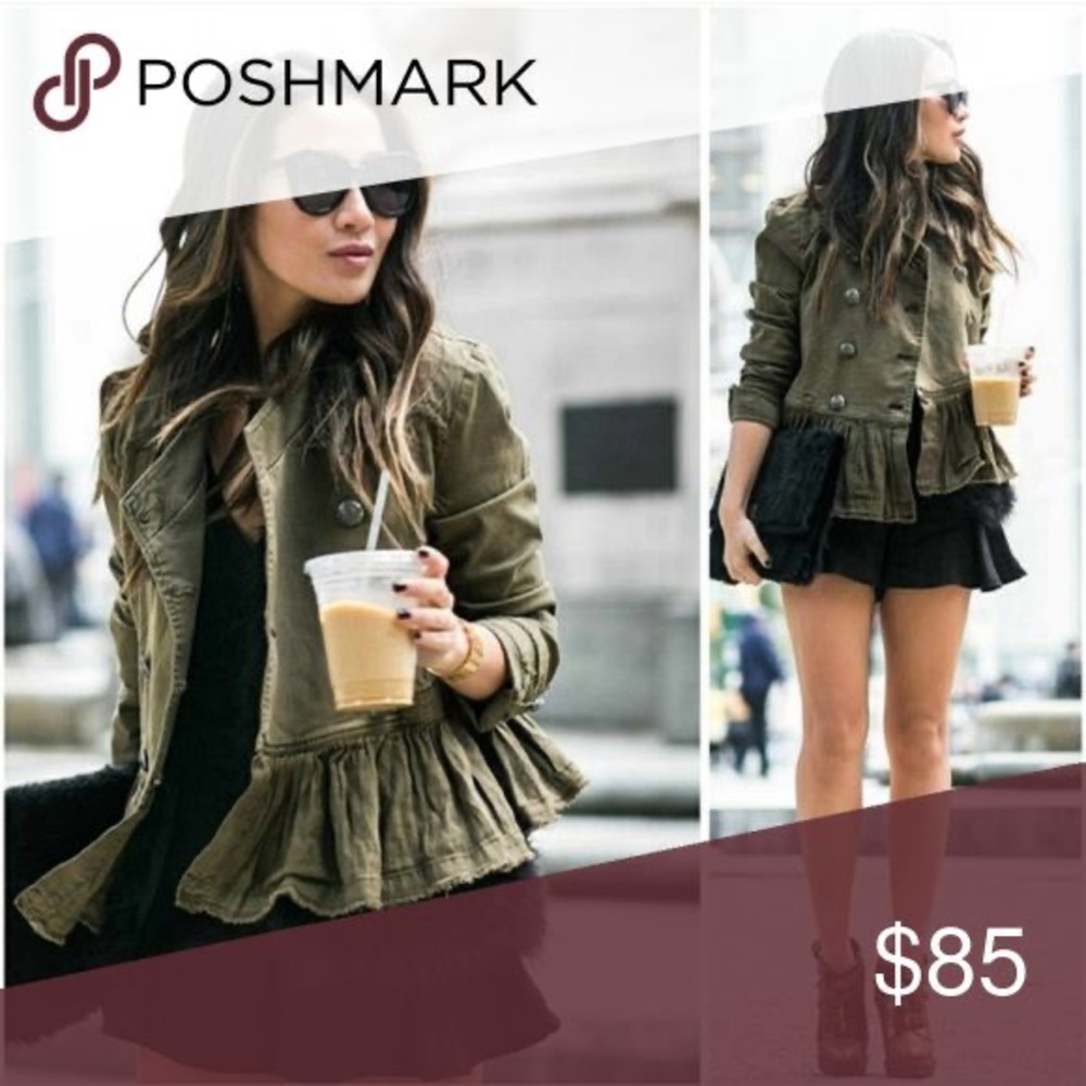 Army green military jacket from FREE PEOPLE